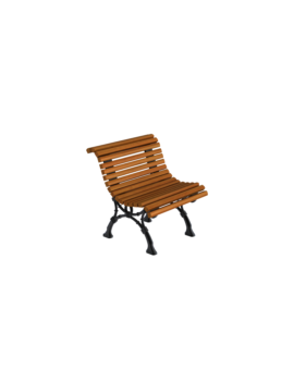 CHAISE BARCINO - 540 MM - BOIS TROPICAL - PIEDS EN FONTE