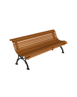BANC - BARCINO - 1800 MM - BOIS TROPICAL - PIEDS EN FONTE