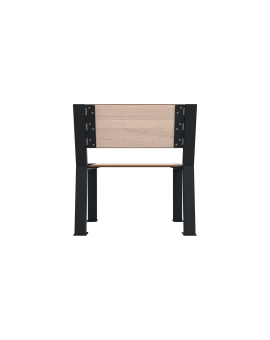 FAUTEUIL BERLIN ACIER/COMPACT PLEIN