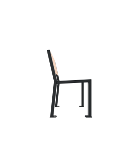 FAUTEUIL BERLIN ACIER/COMPACT PLEIN