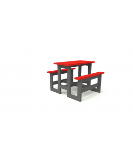 TABLE HAUTE RECTANGULAIRE 4 PLACES - BLEU