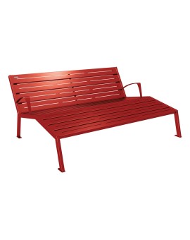 CHAISE LON. SILAOS 1800MM - ACIER +ACCOUD. RAL3004-BDX