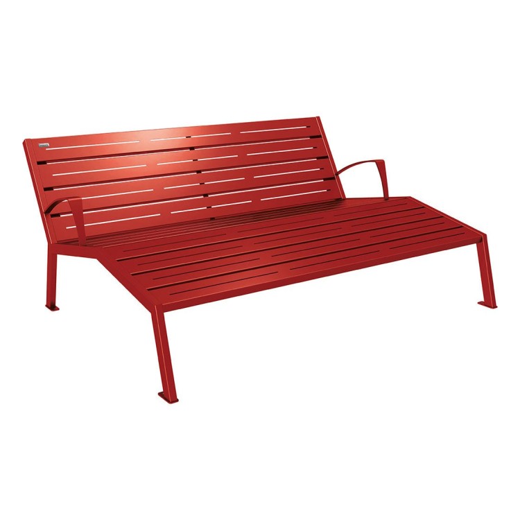 CHAISE LON. SILAOS 1800MM - ACIER +ACCOUD. RAL3004-BDX
