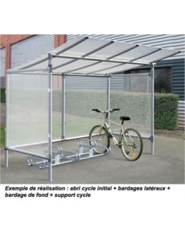 ABRI CYCLES ALU - INITIAL + BARDAGE FOND + CÔTES