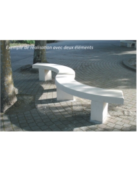 BANQUETTE COURBE 1/4 CERCLE - BETON BLANC SABLE