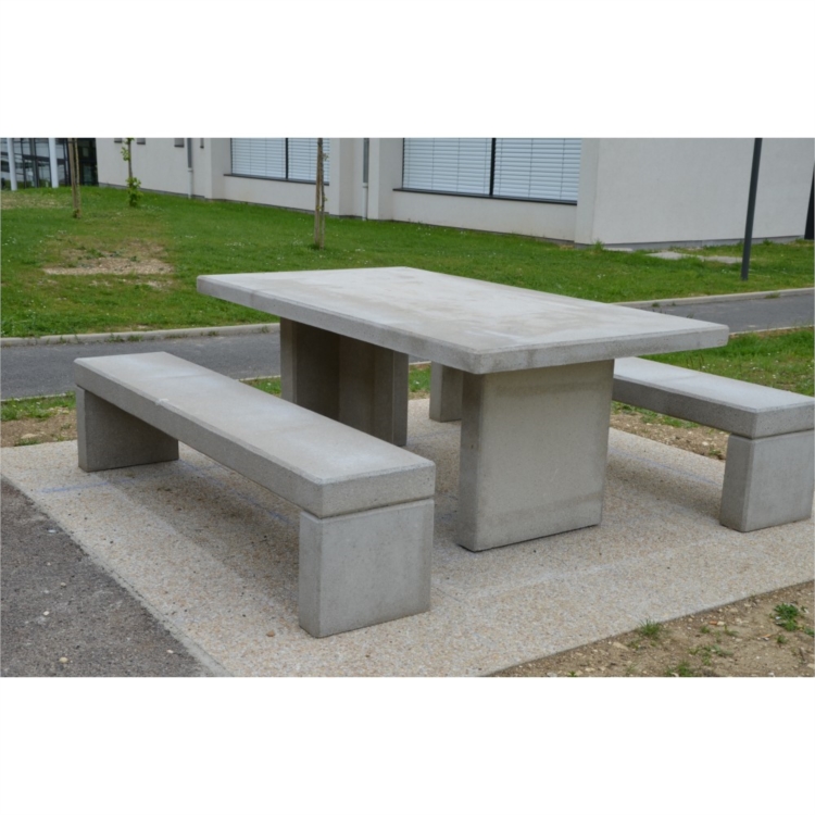 TABLE DE PIQUE-NIQUE OCÉAN - BETON GRIS TABLE DE PIQUE-NIQUE OCÉAN - BETON GRIS