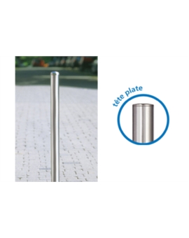 POTELET INOX TERES Ø76 MM TETE PLATE A SCELLER