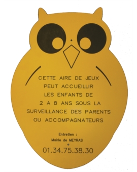 PANNEAU HIBOU - JAUNE