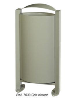 CORBEILLE ROSA 40 L GRIS MÉTAL AVEC CENDRIER