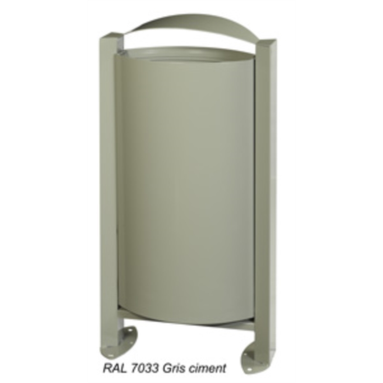 CORBEILLE ROSA 40 L GRIS MÉTAL AVEC CENDRIER