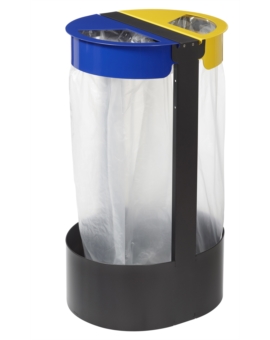 CORBEILLE TRI CITIZ (2 X 75L) SANS CENDRIER BLEU / JAUNE
