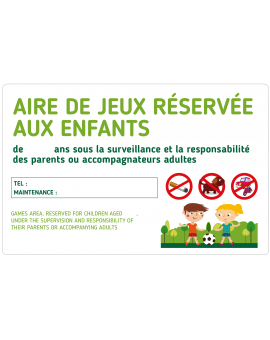 PANNEAU INTERDIT DE FUMER + AIRE DE JEUX