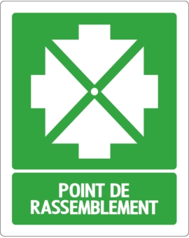 PANNEAU POINT DE RASSEMBLEMENT - H.400 X L.400MM PVC