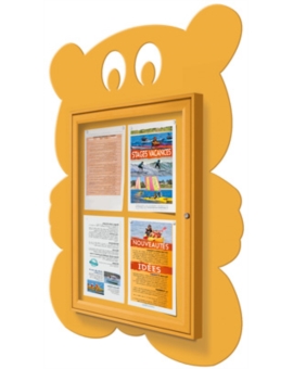 VITRINE OURSON 4 A4 - RAL 3020-ROUGE