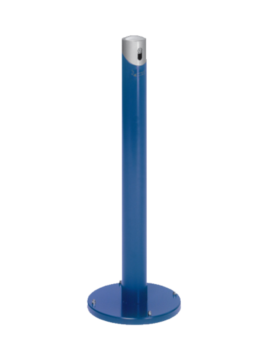 CENDRIER COLONNUS POTEAU ROND TÊTE ARGENT GRIS - RAL 7021