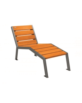 CHAISE LON.SILAOS 600MM - ACIER/BOIS CHENE +ACCOUD. RAL3004-BDX