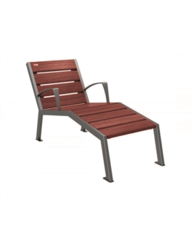 CHAISE LON.SILAOS 600MM - ACIER/BOIS CHENE +ACCOUD. RAL3004-BDX