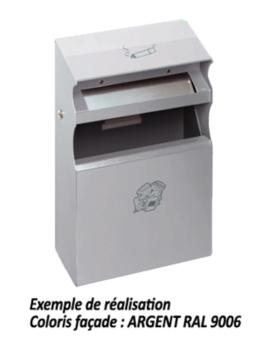 CENDRIER CORBEILLE AUXILIA GRIS - RAL 7021
