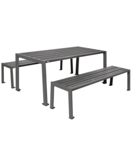 TABLE PIQUE NIQUE SILAOS - ACIER RAL 3004-BDX