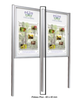 POTEAU COMPL - V.TOPAZE - 60 X 40MM - A SCELLER ANODISE