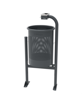 CORBEILLE CIRCULAR ACIER 60 L AVEC CENDRIER