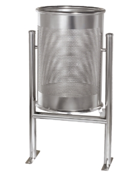 CORBEILLE CIRCULAR ACIER 60 L AVEC CENDRIER